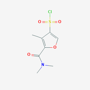 molecular formula C8H10ClNO4S B2861489 5-(Dimethylcarbamoyl)-4-methylfuran-3-sulfonyl chloride CAS No. 1503428-64-5