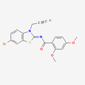 molecular formula C19H15BrN2O3S B2861492 (Z)-N-(6-溴-3-(丙-2-炔-1-基)苯并[d]噻唑-2(3H)-基亚甲基)-2,4-二甲氧基苯甲酰胺 CAS No. 865181-24-4