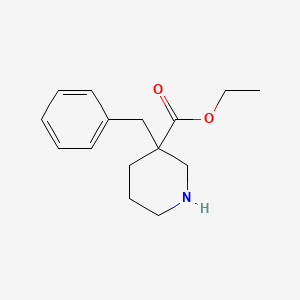 molecular formula C15H21NO2 B2861493 乙酸乙酯 3-苄基哌啶-3-羧酸酯 CAS No. 170844-89-0