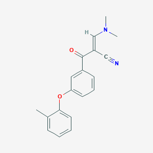 molecular formula C19H18N2O2 B2861497 (E)-3-(二甲氨基)-2-[3-(2-甲基苯氧基)苯甲酰]-2-丙烯腈 CAS No. 1164538-51-5