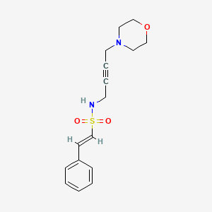 molecular formula C16H20N2O3S B2861500 (E)-N-(4-morpholinobut-2-yn-1-yl)-2-phenylethenesulfonamide CAS No. 1396892-99-1