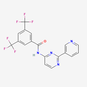 molecular formula C18H10F6N4O B2861502 N-(2-pyridin-3-ylpyrimidin-4-yl)-3,5-bis(trifluoromethyl)benzamide CAS No. 866143-29-5