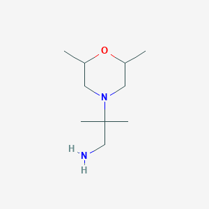 molecular formula C10H22N2O B2861508 2-(2,6-Dimethylmorpholin-4-yl)-2-methylpropan-1-amine CAS No. 923225-16-5