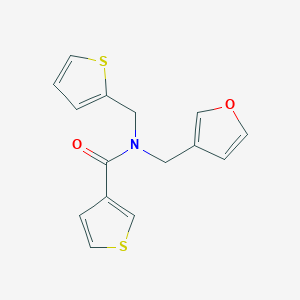 molecular formula C15H13NO2S2 B2861509 N-(furan-3-ylmethyl)-N-(thiophen-2-ylmethyl)thiophene-3-carboxamide CAS No. 1421494-18-9