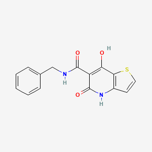 molecular formula C15H12N2O3S B2861510 1-[3-(4-fluorobenzyl)-4-oxo-3,4-dihydrothieno[3,2-d]pyrimidin-2-yl]-N-(pyridin-4-ylmethyl)piperidine-3-carboxamide CAS No. 1251629-94-3
