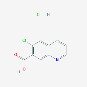 molecular formula C10H7Cl2NO2 B2861514 6-氯喹啉-7-羧酸；盐酸盐 CAS No. 2287323-23-1