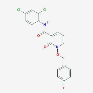 molecular formula C19H13Cl2FN2O3 B2861516 N-(2,4-dichlorophenyl)-1-[(4-fluorophenyl)methoxy]-2-oxo-1,2-dihydropyridine-3-carboxamide CAS No. 868678-36-8
