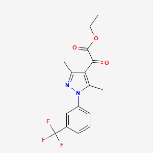 molecular formula C16H15F3N2O3 B2861522 ethyl 2-{3,5-dimethyl-1-[3-(trifluoromethyl)phenyl]-1H-pyrazol-4-yl}-2-oxoacetate CAS No. 956438-46-3