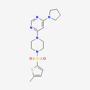 4-(4-((5-Methylthiophen-2-yl)sulfonyl)piperazin-1-yl)-6-(pyrrolidin-1-yl)pyrimidine