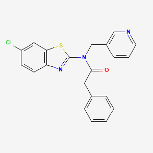 molecular formula C21H16ClN3OS B2861533 N-(6-chloro-1,3-benzothiazol-2-yl)-2-phenyl-N-[(pyridin-3-yl)methyl]acetamide CAS No. 895024-07-4