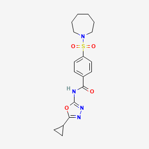 4-(azepan-1-ylsulfonyl)-N-(5-cyclopropyl-1,3,4-oxadiazol-2-yl)benzamide