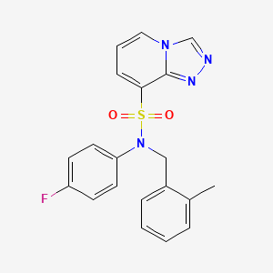 molecular formula C20H17FN4O2S B2861547 N-(4-fluorophenyl)-N-[(2-methylphenyl)methyl]-[1,2,4]triazolo[4,3-a]pyridine-8-sulfonamide CAS No. 1251678-94-0