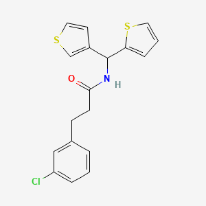 3-(3-chlorophenyl)-N-(thiophen-2-yl(thiophen-3-yl)methyl)propanamide