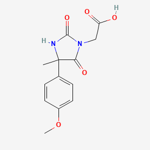 molecular formula C13H14N2O5 B2861552 [4-(4-Methoxy-phenyl)-4-methyl-2,5-dioxo-imidazolidin-1-yl]-acetic acid CAS No. 956742-88-4
