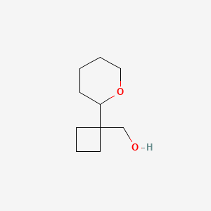 molecular formula C10H18O2 B2861553 [1-(Oxan-2-yl)cyclobutyl]methanol CAS No. 2137815-51-9