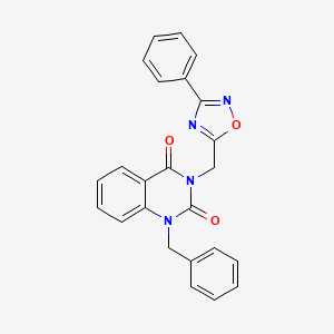 B2861556 1-benzyl-3-((3-phenyl-1,2,4-oxadiazol-5-yl)methyl)quinazoline-2,4(1H,3H)-dione CAS No. 894928-61-1