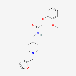 molecular formula C20H26N2O4 B2861565 N-((1-(呋喃-2-基甲基)哌啶-4-基)甲基)-2-(2-甲氧基苯氧基)乙酰胺 CAS No. 953998-01-1