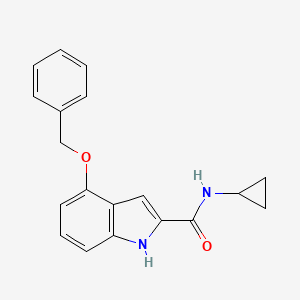 molecular formula C19H18N2O2 B2861574 4-(benzyloxy)-N-cyclopropyl-1H-indole-2-carboxamide CAS No. 34617-11-3