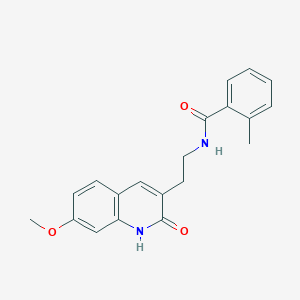 molecular formula C20H20N2O3 B2861577 N-[2-(7-methoxy-2-oxo-1,2-dihydroquinolin-3-yl)ethyl]-2-methylbenzamide CAS No. 851405-47-5