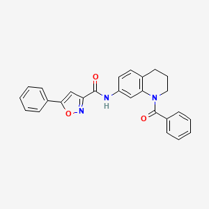 molecular formula C26H21N3O3 B2861584 N-(1-benzoyl-1,2,3,4-tetrahydroquinolin-7-yl)-5-phenyl-1,2-oxazole-3-carboxamide CAS No. 1206985-10-5