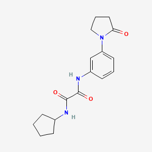molecular formula C17H21N3O3 B2861591 N1-cyclopentyl-N2-(3-(2-oxopyrrolidin-1-yl)phenyl)oxalamide CAS No. 941934-67-4