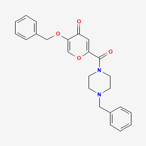 molecular formula C24H24N2O4 B2861593 5-(benzyloxy)-2-(4-benzylpiperazine-1-carbonyl)-4H-pyran-4-one CAS No. 1021060-01-4