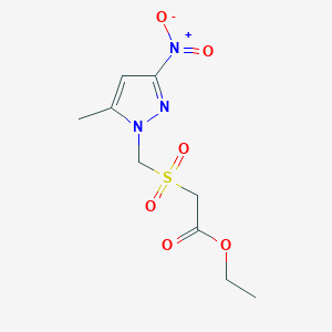 molecular formula C9H13N3O6S B2861595 ethyl {[(5-methyl-3-nitro-1H-pyrazol-1-yl)methyl]sulfonyl}acetate CAS No. 1006951-90-1
