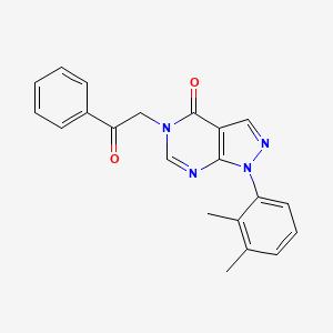 molecular formula C21H18N4O2 B2861600 1-(2,3-dimethylphenyl)-5-(2-oxo-2-phenylethyl)-1H,4H,5H-pyrazolo[3,4-d]pyrimidin-4-one CAS No. 894995-46-1