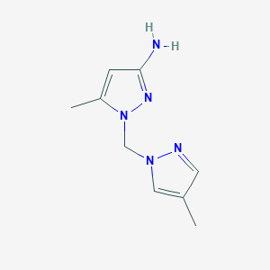 molecular formula C9H13N5 B2861602 5-Methyl-1-((4-methyl-1H-pyrazol-1-yl)methyl)-1H-pyrazol-3-amine CAS No. 1006319-23-8