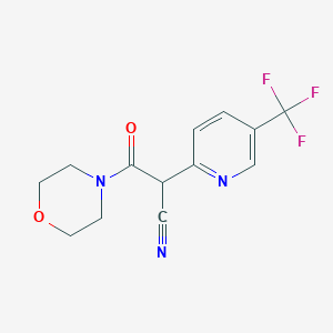 molecular formula C13H12F3N3O2 B2861607 3-(Morpholin-4-yl)-3-oxo-2-[5-(trifluoromethyl)pyridin-2-yl]propanenitrile CAS No. 941133-79-5