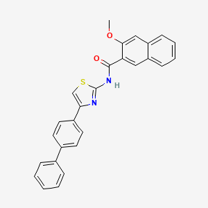 3-methoxy-N-[4-(4-phenylphenyl)-1,3-thiazol-2-yl]naphthalene-2-carboxamide