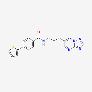 N-(3-([1,2,4]triazolo[1,5-a]pyrimidin-6-yl)propyl)-4-(thiophen-2-yl)benzamide