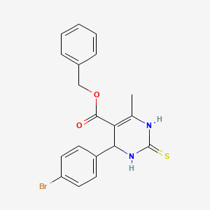molecular formula C19H17BrN2O2S B2861626 benzyl 4-(4-bromophenyl)-6-methyl-2-sulfanylidene-1,2,3,4-tetrahydropyrimidine-5-carboxylate CAS No. 500148-80-1