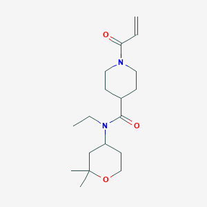 N-(2,2-Dimethyloxan-4-yl)-N-ethyl-1-prop-2-enoylpiperidine-4-carboxamide