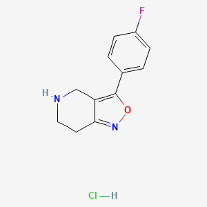 molecular formula C12H12ClFN2O B2861631 3-(4-fluorophenyl)-4H,5H,6H,7H-[1,2]oxazolo[4,3-c]pyridine hydrochloride CAS No. 1365964-47-1