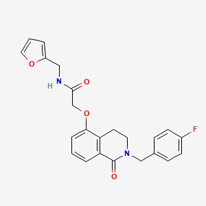 2-[[2-[(4-fluorophenyl)methyl]-1-oxo-3,4-dihydroisoquinolin-5-yl]oxy]-N-(furan-2-ylmethyl)acetamide