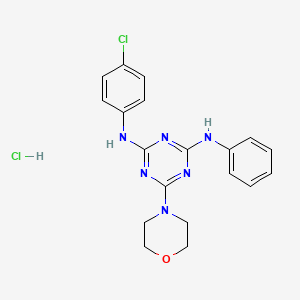 N2-(4-chlorophenyl)-6-morpholino-N4-phenyl-1,3,5-triazine-2,4-diamine hydrochloride