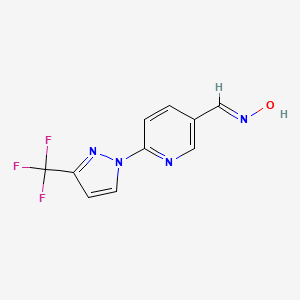 B2861653 N-({6-[3-(trifluoromethyl)-1H-pyrazol-1-yl]pyridin-3-yl}methylidene)hydroxylamine CAS No. 1807797-09-6