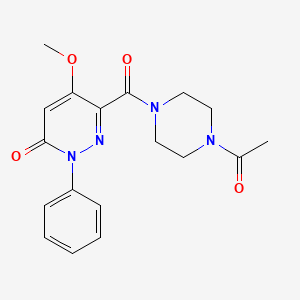 molecular formula C18H20N4O4 B2861659 6-(4-acetylpiperazine-1-carbonyl)-5-methoxy-2-phenyl-2,3-dihydropyridazin-3-one CAS No. 921557-91-7