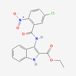 molecular formula C18H14ClN3O5 B2861662 ethyl 3-(5-chloro-2-nitrobenzamido)-1H-indole-2-carboxylate CAS No. 850929-06-5