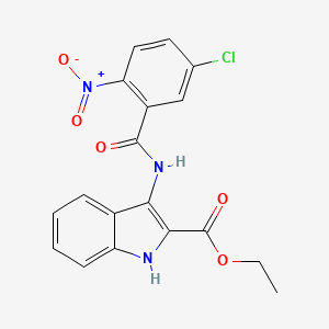 ethyl 3-(5-chloro-2-nitrobenzamido)-1H-indole-2-carboxylate