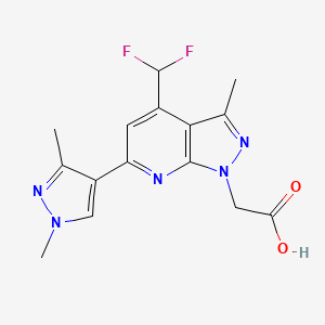 [4-(difluoromethyl)-6-(1,3-dimethyl-1H-pyrazol-4-yl)-3-methyl-1H-pyrazolo[3,4-b]pyridin-1-yl]acetic acid