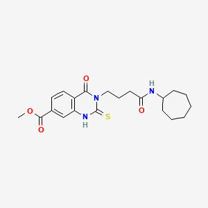 Methyl 3-(4-(cycloheptylamino)-4-oxobutyl)-4-oxo-2-thioxo-1,2,3,4-tetrahydroquinazoline-7-carboxylate