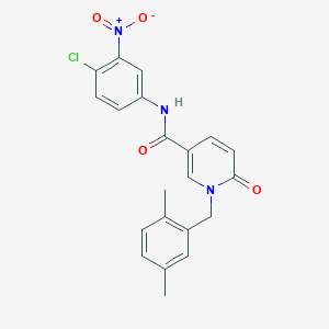 molecular formula C21H18ClN3O4 B2861672 N-(4-chloro-3-nitrophenyl)-1-[(2,5-dimethylphenyl)methyl]-6-oxo-1,6-dihydropyridine-3-carboxamide CAS No. 941884-86-2