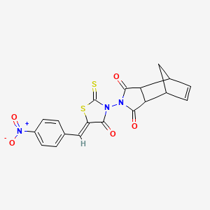 4-[(5Z)-5-[(4-nitrophenyl)methylidene]-4-oxo-2-sulfanylidene-1,3-thiazolidin-3-yl]-4-azatricyclo[5.2.1.0^{2,6}]dec-8-ene-3,5-dione