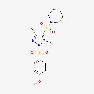 1-{[1-(4-methoxybenzenesulfonyl)-3,5-dimethyl-1H-pyrazol-4-yl]sulfonyl}piperidine