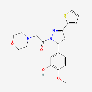 1-(5-(3-hydroxy-4-methoxyphenyl)-3-(thiophen-2-yl)-4,5-dihydro-1H-pyrazol-1-yl)-2-morpholinoethanone