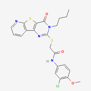 2-((3-butyl-4-oxo-3,4-dihydropyrido[3',2':4,5]thieno[3,2-d]pyrimidin-2-yl)thio)-N-(3-chloro-4-methoxyphenyl)acetamide