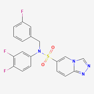 molecular formula C19H13F3N4O2S B2861691 N-(3,4-difluorophenyl)-N-[(3-fluorophenyl)methyl]-[1,2,4]triazolo[4,3-a]pyridine-6-sulfonamide CAS No. 1251546-15-2