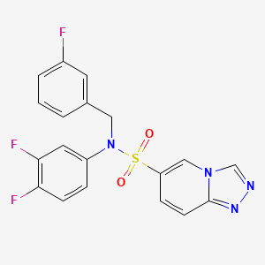 molecular formula C19H13F3N4O2S B2861691 N-(3,4-difluorophenyl)-N-(3-fluorobenzyl)[1,2,4]triazolo[4,3-a]pyridine-6-sulfonamide CAS No. 1251546-15-2
